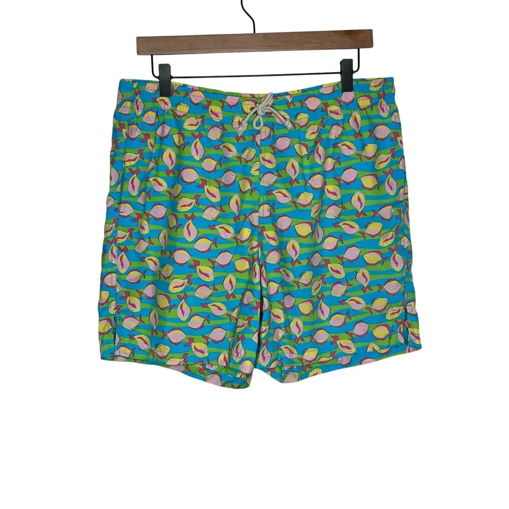 Lilly Pulitzer Capri Trunk Fish Print Swim Trunks Men’s Small Beach Pool